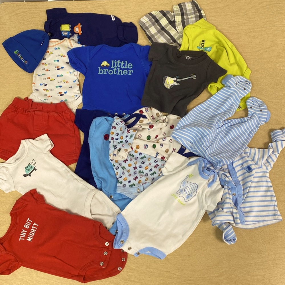 16 piece newborn baby boy summer bundle